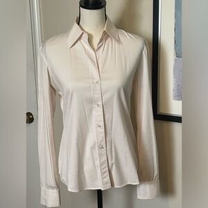 Theory Light Pink Blouse Button Up Long Sleeve Top Womens Size Small